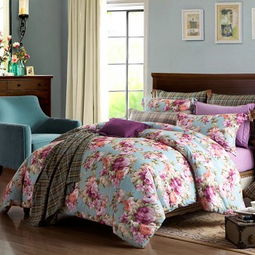 夢潔家紡 秋冬磨絨四件套 赫敏花園 藍 1.5m