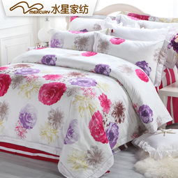 水星家紡純棉斜紋四件套104638